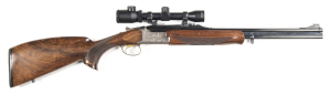 BROWNING EXPRESS U/O DOUBLE RIFLE: 9.3 x 74R: 2 shot; 22" barrels; single gold finish trigger; g. bores; standard sights & fitted with a Simmons 15-5x32 illuminated pro diamond reticle scope; sharp profiles; retaining 98% original blue finish to barrels; 