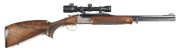 BROWNING EXPRESS U/O DOUBLE RIFLE: 9.3 x 74R: 2 shot; 22" barrels; single gold finish trigger; g. bores; standard sights & fitted with a Simmons 15-5x32 illuminated pro diamond reticle scope; sharp profiles; retaining 98% original blue finish to barrels;