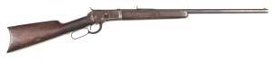WINCHESTER MOD 1892 HALF MAG L/A SPORTING RIFLE: 32 WCF; 6 shot mag; 24" octagonal barrel; f to g bore; standard sights, rear sight missing lifter & one forend screw; blue/grey to barrel, plum to action, lever & butt plate; f to g stock with moderate brui