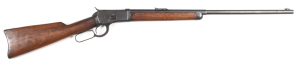 WINCHESTER MOD.1892 HALF MAG L/A SPORTING RIFLE: 32 WCF; 24" octagonal to round barrel; f to g bore; standard sight, barrel & tang address & markings; rifle has a re-blacked finish to all metal; exc butt plate; g. carbine stock & butt plate; marks to fore