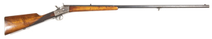 SWEDISH HUSQVARNA ROLLING BLOCK BREECH LOADING SHOTGUN: 20G; s/shot; 39" round barrel; vg bore; HUSQVARNA ROYAL SWEDISH CYPHER & VAPENFABRIK to the breech; vg profiles; blue/black finish to barrel, silver grey to action with traces of case colours; vg str