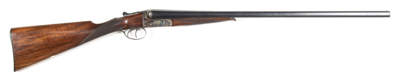 CASED B. HALLIDAY & CO LTD B.L.N.E. SxS FIELD SHOTGUN: 12G; 2½" chambers; tight on the face; 28" barrels; double triggers; vg clean bores; brass bead front sight; tapered rib marked B.HALLIDAY & CO LTD 63 CANNON STREET LONDON & choked approx CYL & FULL; s