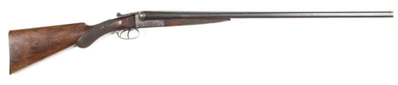 WM CASHMORE B.L.N.E. SxS FIELD SHOTGUN: 12G; 30" barrels; vg bores; 2¾"chambers choked FULL & FULL, tight on the face; standard bead front sight; machine cut rib; inscribed WM CASHMORE MAKER BIRMINGHAM; foliate engraved boxlock action; thinning blacked fi