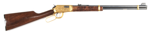 WINCHESTER M.9422 XTR ANNIE OAKLEY COMMEMORATIVE L/A R/F RIFLE: .22 Cal; S-L-LR; vg 15 shot mag; 20.5" barrel; vg bore; standard sights & fittings; retaining all original blue finish; gold finish to bands & lever with Annie Oakley shooting on horseback wi