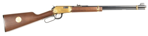 WINCHESTER M.9422 XTR CHEROKEE COMMEMORATIVE L/A CARBINE: 22S-L-LR; 15 shot mag; 20" barrel; vg bore; standard sights & fittings; retaining all original blue finish to barrel & lever; almost all gold finish remains to bands & action with areas of fine spo