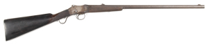 ENGLISH MARTINI ACTION ROOK RIFLE: 450 No.1 Rook; 24.5" round barrel; p. bore; standard sights; dark brown patina to barrel, t/guard & lever; patchy brown & grey to action; fair straight stock with chequered wrist & forend with even wear; gwo & f. cond. 