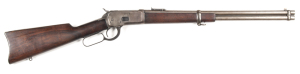 WINCHESTER M.1892 S/R CARBINE: 44 WCF; 11 shot mag; 20" barrel; f to g bore; standard sights, two line NEW HAVEN address & CAL markings; MODEL 1892 - WINCHESTER & Patent dates to action tang; g. profiles & clear markings; soft grey patina to barrel; actio