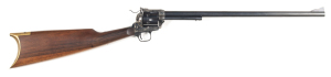 UBERTI AMERICAN CARBINE C/F REVOLVING RIFLE: 357 Mag; 6 shot fluted cylinder; 18" round barrel; exc bore; standard sights & fittings; rifle is almost "as new" with a full blue finish to barrel ejector housing & t/guard; full blue to cylinder with a fine d