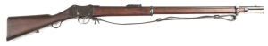 W.H. TISDALE VOLUNTEER PATTERN MARTINI HENRY MKII BREECH LOADING RIFLE: 450 Cal; s/shot; 33.2" barrel; g. bore; standard sights & Tisdale address to barrel; plain action with MARTINI'S PATENT marked to lhs of action; vg profiles; clear address & markings;