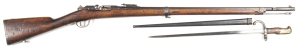 FRENCH D INFANTRIE MODEL 1874/80 GRAS B/A SERVICE RIFLE: 11.9 x 59R Cal; s/shot; 32.5" barrel; vg bore; standard sights & bayonet stud; receiver marked MANUFACTURE D'ARMES ST. ETIENNE Mle 1874; steel regulation furniture; sharp profiles & clear markings; 