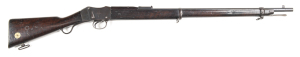 ENFIELD MARTINI ACTION SERVICE RIFLE: 303 Cal; 30.2" barrel; g. bore; standard sights & fittings; rhs of action marked V.R., B.S.A. & M CO ROYAL CYPHER & dated 1877 II; lhs has V.R. ENFIELD M.E. 303 II o+B105ver I & dated 1899; g. profiles & clear marking