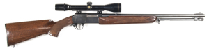 BROWNING B.P.R.-22 P/A SPORTING RIFLE: 22 Cal; 11 shot tube mag; 20" barrel; vg bore; standard sights, barrel address & markings; fitted with a Stirling 4 x 40 scope; retaining all original blue finish; chequered pistol grip stock & forend; gwo & exc cond