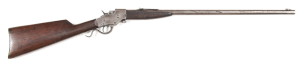 STEVENS MODEL 1915 FALLING BLOCK RIFLE: 25 Stevens; s/shot; 24" round barrel; g. bore; standard sights, barrel address & breech markings; g. profiles & clear markings; pleasing grey finish to barrel, action & fittings; vg original stock & forend; gwo & co