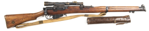 LEE-ENFIELD SMLE 1917 SNIPER RIFLE: 303 Cal; 10 shot mag, 25.2" barrel, g. bore, adjustable windage rear sight, receiver ring marked G.R ROYAL CYPHER ENFIELD 1917 SHT LE III*; g. profiles with minor stock marks & clear markings; original grey/blue finish 