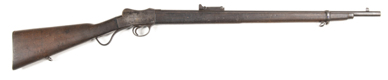 B.S.A. MARTINI CADET RIFLE: 310 Cal; 25.2" barrel; g. bore; standard sights; barrel address, C of A marking to rhs of action with B.S.A. address & Trademark to lhs; g. profiles & clear markings; plum patina to barrel, action, t/guard & fittings; f to g st