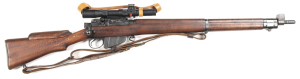 B.S.A. (SHIRLEY) LTD NO.4T B/A SNIPER RIFLE: .303 Cal; 10 shot mag; 25.2" barrel; g. bore; standard sights; receiver stamped M47 1945 36066 TR on the action; blackened finish to all metal parts; matching scope marked TEL.SIGHTING NO32 MK II O.S.1650.A 194
