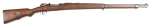 TURKISH MODEL 1903/38 B/A MAUSER SERVICE RIFLE: 7.92x57 Cal; 5 shot mag; 28.25" barrel; f to g bore; standard sights & fittings; receiver ring marked TC ASFA, Turkish Crest, ANIKARA & dated 1938; slight wear to profiles & clear markings; blue/grey finish 