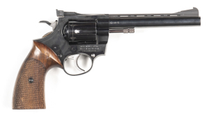 RARE W. KORTH SPORTSMAN R/F REVOLVER: 22 LR; 6 shot fluted cylinder; 153mm (6") barrel with standard sights for this model & ventilated rib; exc bore; plain frame with MADE IN GERMANY WAFFENFABR W. KORTH RATZEBURG/LBG to rhs; retaining all original blue f