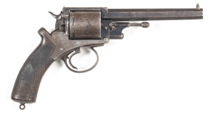 ADAMS MODEL 1872 C/F SERVICE REVOLVER: Cal 450; 6 shot non fluted cylinder; 127 mm (5") octagonal barrel stamped ADAM'S PATENT SMALL ARMS Co. 391 STRAND LONDON to top of barrel flat; f to g. bore; standard sights; plain frame with Trademark ADAM'S PATENT