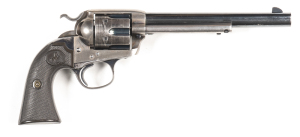 COLT BISLEY S.A.A. C/F REVOLVER: 32-20 Cal; 6 shot fluted cylinder; 190mm (7½") round barrel; vg bore; std sights & one line HARTFORD address; BISLEY MODEL & CAL markings to lhs of barrel; COLTS Patent & Rampant Colt Trademark to lhs of frame; sharp profi