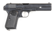 F.N.BROWNING 1907 SWEDISH ARMY ISSUE SERVICE PISTOL: 9 x 20 Browning long; 10 shot mag; should be a 127mm barrel; standard sights; FN address to lhs of slide; sharp profiles, clear address & markings; retaining 98% original factory blue finish; exc black