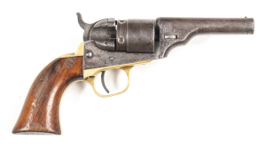 COLT MODEL 1862 POLICE CARTRIDGE CONVERSION REVOLVER: 38 R/F; 5 shot rebated cylinder with 70% scene; 89mm (3½") round barrel; f. bore; standard sights; 2 line HARTFORD address to barrel; Patent dates to lhs of frame; slight wear to profiles, clear addres