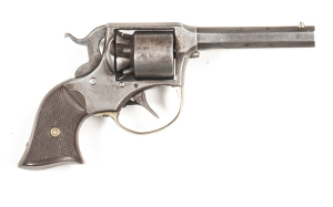 REMINGTON RIDER PERCUSSION POCKET REVOLVER: 31ML; 5 shot non fluted mushroom shaped cylinder; 76mm (3") octagonal barrel; fair bore; standard sights; with clear 2 line REMINGTON address to top barrel flat; German silver t/guard; slight wear to profiles; s