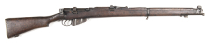 LITHGOW MKIII S.M.L.E. B/A SERVICE RIFLE: 303 Cal; 10 shot mag; 25.2" barrel; g. bore; std sights & fittings; receiver ring marked M.A. LITHGOW SMLE III & dated 1941; g. profiles & clear markings; blue/plum finish to all metal; g. stock with mod bruising 