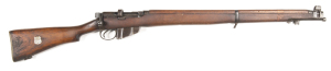 LITHGOW S.M.L.E. MKIII* B/A TARGET RIFLE: 303 Cal; 10 shot mag; 25.2" barrel; g. bore; standard front sight, rear sight removed; receiver ring marked MA LITHGOW SMLE III* & dated 1942; g. profiles & clear markings; grey finish to all metal; g. stock with 