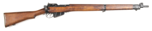 BRITISH NO.4 MKI/2 B/A SERVICE RIFLE: 303 Cal; 10 shot mag; 25.2" barrel; f to g bore; standard sight & fittings; receiver side rail inscribed NO.4 MKI/2 (F) FTR/53; g. profiles & clear markings; vg blacked finish to all metal except mag; g. stock with mi