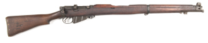 LITHGOW S.M.L.E. MKIII* B/A TARGET RIFLE: 303 Cal; 10 shot mag; 25.2" barrel; g. bore; standard front sight, rear sight removed; central base plate still fitted to lhs of receiver; receiver ring marked M A LITHGOW SMLE III* & dated 1942; g. profiles & cle