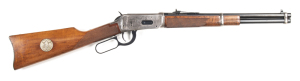 WINCHESTER MODEL 94 LEGENDARY LAWMAN COMMEMORATIVE L/A SPORTING RIFLE: 30-30 Cal; 6 shot tube mag; 16" barrel; exc bore; standard sights, 2 line NEW HAVEN address & CAL markings; MODEL 1894 WINCHESTER to tang; rhs of action scroll engraved with a Marshall