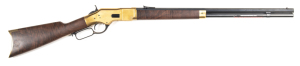 RE-INTRODUCED WINCHESTER MODEL 1866 L/A SPORTNG RIFLE: 44-40; 13 shot mag; 24" octagonal barrel; fine unfired bore; standard sights; with WINCHESTER MODEL 1866 & CALIBER 44-40 WIN ONLY; obverse side MADE BY MIROKU-JAPAN IMPORTED BY BACO INC MORGAN UTAH 