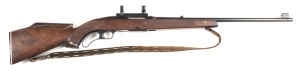 WINCHESTER MODEL 88 L/A SPORTING RIFLE: 243 Win; 4 shot mag; 22" barrel; g. bore; standard sights plus mounts & scope rings; rifle retains 90% blue finish with most losses to lever; g. stock with chequered pistol grip stock, cheek piece & chequered forend