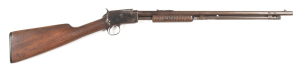 WINCHESTER MOD 1906 P/A SPORTING RIFLE: 22 short or long rifle; 14 shot mag; 20"barrel; g. bore; standard sights, Winchester address & Cal markings; g. profiles, clear address & markings; plum finish to barrel, mag tube & t/guard; thin blue to action; g. 