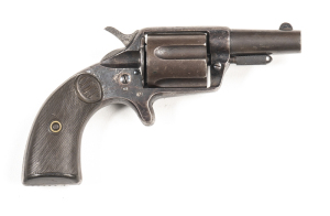 COLT NEW LINE C/F POCKET REVOLVER: 38 Cal; 5 shot fluted cylinder; 57mm (2¼") round barrel; g. bore; standard sights; 2 line HARTFORD address; plain frame with spur trigger; g. profiles & clear address; back strap marked DáD 2 - 1; retaining 75% blue fini