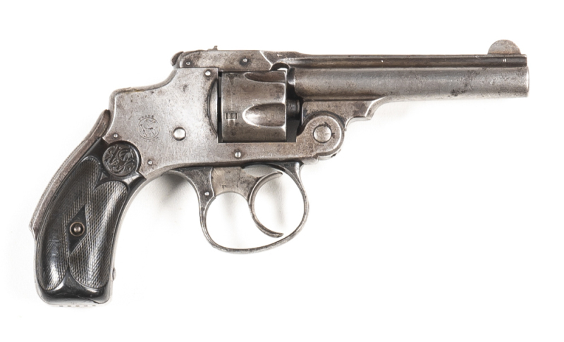 SMITH & WESSON SAFETY, FIRST MODEL D.A. C/F REVOLVER: 32 Cal; 5 shot fluted cylinder; 89mm (3½") barrel; f to g bore; standard sights & 2 line S&W address to barrel; S&W Trademark to rhs of frame; slight wear to profiles & barrel address; clear Trademark;