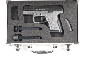 WALTHER PPS FIRST EDITION S/A PISTOL: 9MM; 6 shot mag; 80mm (3 1/8") barrel; fine bore; black matt finish to slide; grey polymide frame & grip; gun is "new in the box" of a special carry case with 2 spare mags & papers; NIB & unfired. #AA0544 Post '46 L/R