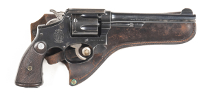 SMITH & WESSON MODEL M&P 1905 C/F REVOLVER: 38 S&W; 6 shot fluted cylinder; 153mm (6") round barrel; vg bore; standard sights, barrel address, Trademark & MADE IN U.S.A. to rhs of frame; sharp profiles, clear address & Trademark; retaining 95% original bl