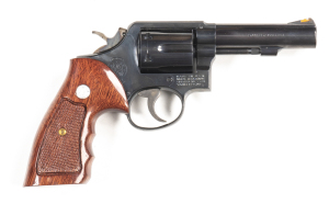 SMITH & WESSON MOD 13-1 C/F REVOLVER: 357 Magnum; 6 shot fluted cylinder; 102mm (4") barrel; vg bore; standard sights; S&W & Cal markings to barrel, Trademark & MADE IN USA & address; sharp profiles & clear markings; retaining 97% original blue finish; ca