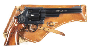 SMITH & WESSON MOD 25-3 S&W 125TH ANNIVERSARY C/F REVOLVER: 45 Cal; 5 shot fluted cylinder: 165mm (6½") barrel; vg bore; standard sights; 45 CALIBRE & 125TH ANNIVERSARY to barrel; SMITH & WESSON Trademark with SMITH & WESSON 1852 -1977 & 125 YEARS to Trad