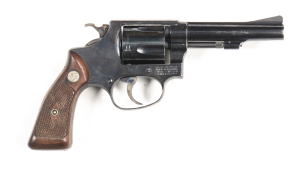 SMITH & WESSON 33-1 REGULATION POLICE C/F REVOLVER: 38 S&W; 5 shot fluted cylinder; 102mm (4") barrel; vg bore; standard sights; S&W & Cal markings to barrel; Trademark to lhs of frame & MADE IN USA & address to rhs; sharp profiles & clear address; retain