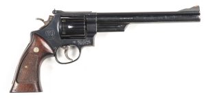 SMITH & WESSON MODEL 29-2 C/F REVOLVER: 44 Magnum; 6 shot fluted cylinder; 212mm (8 3/8") barrel; exc bore; standard sights; S&W & Cal markings to barrel; rhs of frame with Trademark, MADE IN USA & address; sharp profiles, clear address & markings; retain