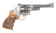 SMITH & WESSON MODEL 624 44 STAINLESS STEEL TARGET C/F REVOLVER: 44 S&W Special; 6 shot fluted cylinder; 165mm (6½") barrel; g. bore; standard sights; S&W 44 S&W SPECIAL CARTRIDGE to barrel; S&W Trademark, MADE IN USA & address to rhs of frame; sharp prof