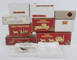 MATCHBOX DIE CASTS - MODELS OF YESTERYEAR: 'Special Edition' selection comprising "Passenger Coach and Horses, c.1820" (Model YS-39); "1829 Stephensons Rocket" (Y-12); "1880 Merryweather Steam Fire Engine 'Greenwich'" (YS-46); "1894 Aveling-Porter Steam 