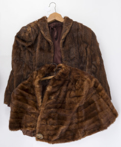 Vintage fur jacket and stole, early to mid 20th century, (2 items).