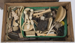 An assortment of bone, ivory, tortoiseshell ornaments and fragments, a restorer's delight, 19th and 20th century, (qty).