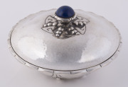 A Dutch silver Art Deco lidded bowl with lapis lazuli finial and gilt wash interior, circa 1925, ​8cm high, 14cm diameter, 335 grams - 2