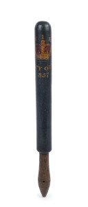 Police truncheon with hand-painted Queen Victorian Royal cypher, "County of Nottingham 357", circa 1880, 47cm long,