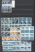 ANTARCTICA: Collection in stockbook mostly MUH with AAT 1957-1987 incl. pre-decimals complete (duplication to x4), decimals with 1966-68 Pictorial sets (3), other sets in multiples incl 1973 Pictorials to $1 Sperm Whale gutter block of 12, 1984 Scenes to - 3